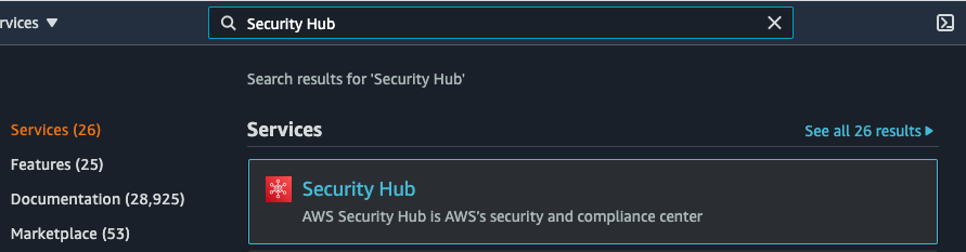 search-for-security-hub